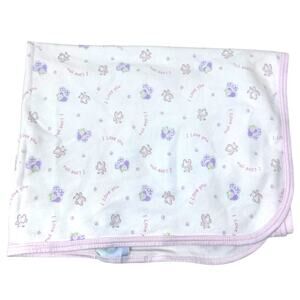 Vintage Gerber Baby Blanket Pink Teddy Bear I Love You Sweet Expectations 2003